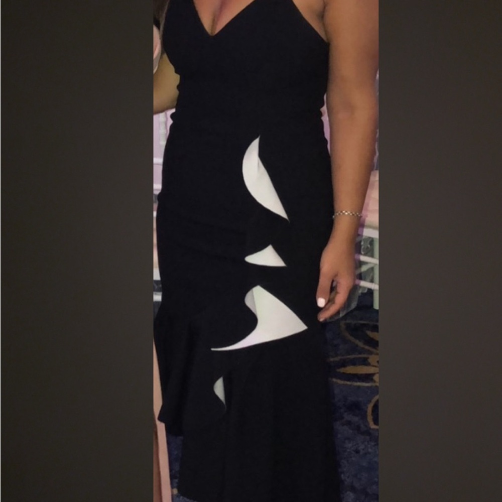 Bardot Black and White Asymmetrical Dress